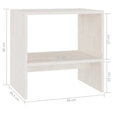 Bedside Cabinet White 40x30.5x40 cm Solid Pinewood - Low Angle
