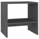 Bedside Cabinet Grey 40x30.5x40 cm Solid Pinewood - Front View