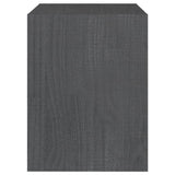Bedside Cabinet Grey 40x30.5x40 cm Solid Pinewood - Rear View