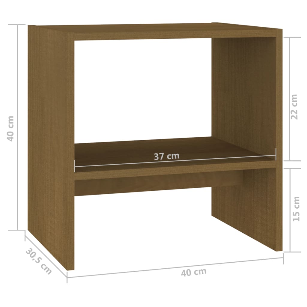 Bedside Cabinet Honey Brown 40x30.5x40 cm Solid Pinewood