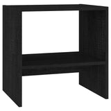 Bedside Cabinet Black 40x30.5x40 cm Solid Pinewood - Front View