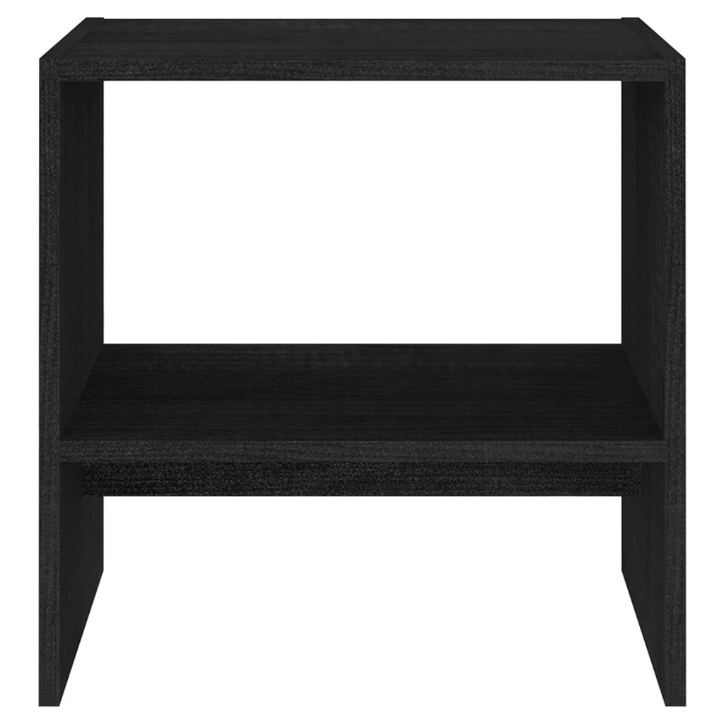 Bedside Cabinet Black 40x30.5x40 cm Solid Pinewood