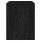 Bedside Cabinet Black 40x30.5x40 cm Solid Pinewood - Rear View