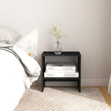 Bedside Cabinet Black 40x30.5x40 cm Solid Pinewood
