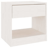 Bedside Cabinet White 40x31x40 cm Solid Pinewood - Front View
