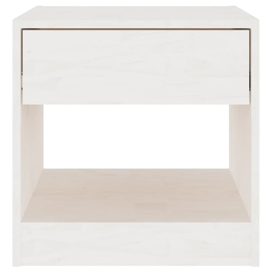 Bedside Cabinet White 40x31x40 cm Solid Pinewood