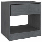 Bedside Cabinets 2 pcs Grey 40x31x40 cm Solid Pinewood