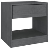 Bedside Cabinets 2 pcs Grey 40x31x40 cm Solid Pinewood - 45-Degree Angle