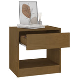 Bedside Cabinet Honey Brown 40x31x40 cm Solid Pinewood - Side View