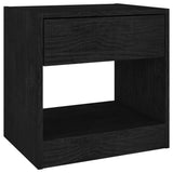 Bedside Cabinet Black 40x31x40 cm Solid Pinewood