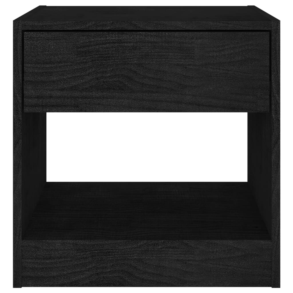 Bedside Cabinet Black 40x31x40 cm Solid Pinewood