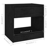Bedside Cabinet Black 40x31x40 cm Solid Pinewood