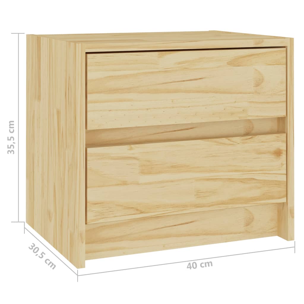 Bedside Cabinet 40x30.5x35.5 cm Solid Pine Wood
