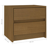 Bedside Cabinet Honey Brown 40x30.5x35.5 cm Solid Pine Wood - Close-Up Angle