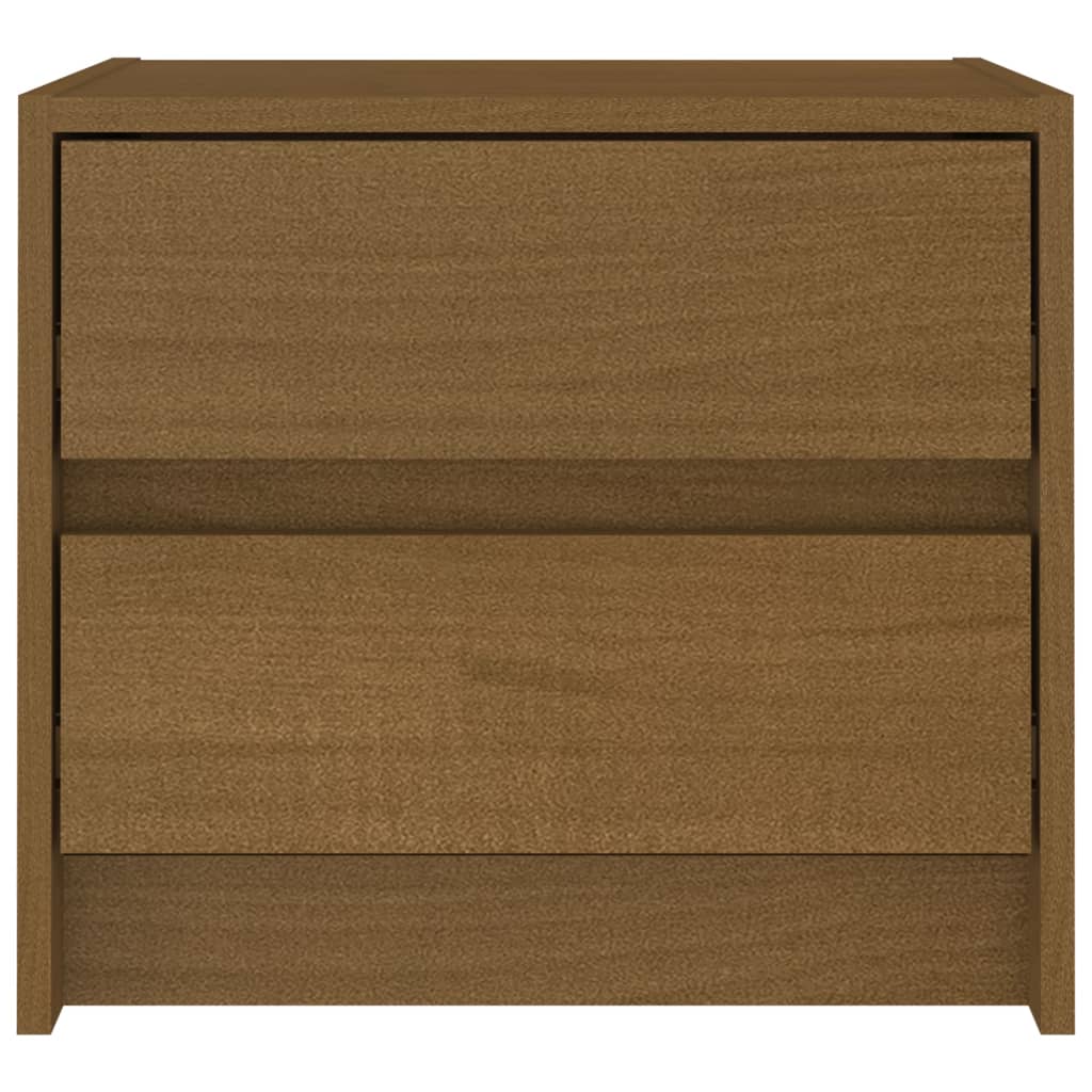 Bedside Cabinets 2 pcs Honey Brown Solid Pine Wood