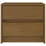 Bedside Cabinets 2 pcs Honey Brown Solid Pine Wood - Top-Down View