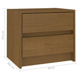 Bedside Cabinets 2 pcs Honey Brown Solid Pine Wood - Close-Up Angle
