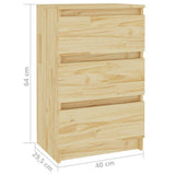 Bedside Cabinet 40x29.5x64 cm Solid Pine Wood - Close-Up Angle