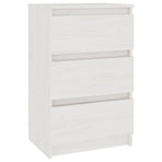 Bedside Cabinet White 40x29.5x64 cm Solid Pine Wood