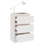 Bedside Cabinet White 40x29.5x64 cm Solid Pine Wood