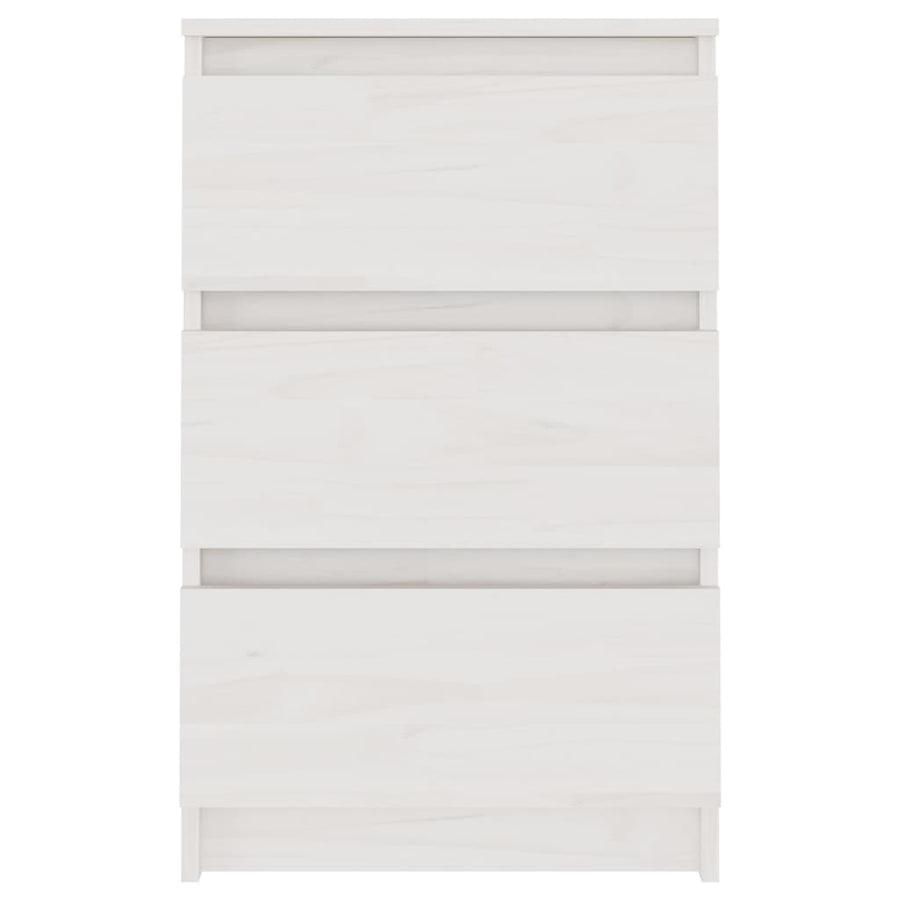 Bedside Cabinet White 40x29.5x64 cm Solid Pine Wood