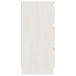 Bedside Cabinet White 40x29.5x64 cm Solid Pine Wood