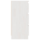 Bedside Cabinet White 40x29.5x64 cm Solid Pine Wood - 45-Degree Angle