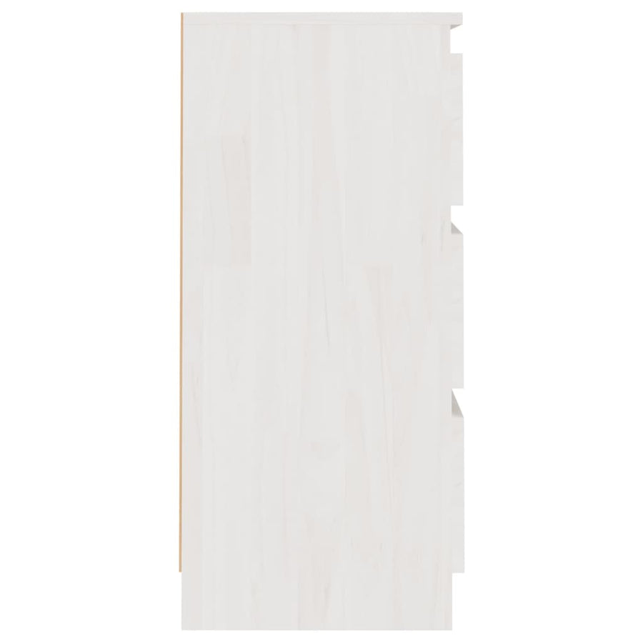 Bedside Cabinet White 40x29.5x64 cm Solid Pine Wood