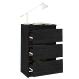 Bedside Cabinet Black 40x29.5x64 cm Solid Pine Wood