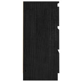 Bedside Cabinets 2 pcs Black 40x29.5x64 cm Solid Pine Wood - 45-Degree Angle