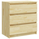 Bedside Cabinet 60x36x64 cm Solid Pinewood - Front View