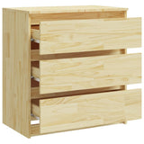 Bedside Cabinet 60x36x64 cm Solid Pinewood - Rear View