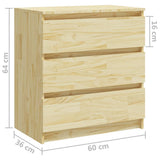 Bedside Cabinet 60x36x64 cm Solid Pinewood - Extra Image