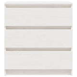 Bedside Cabinet White 60x36x64 cm Solid Pinewood - Top-Down View