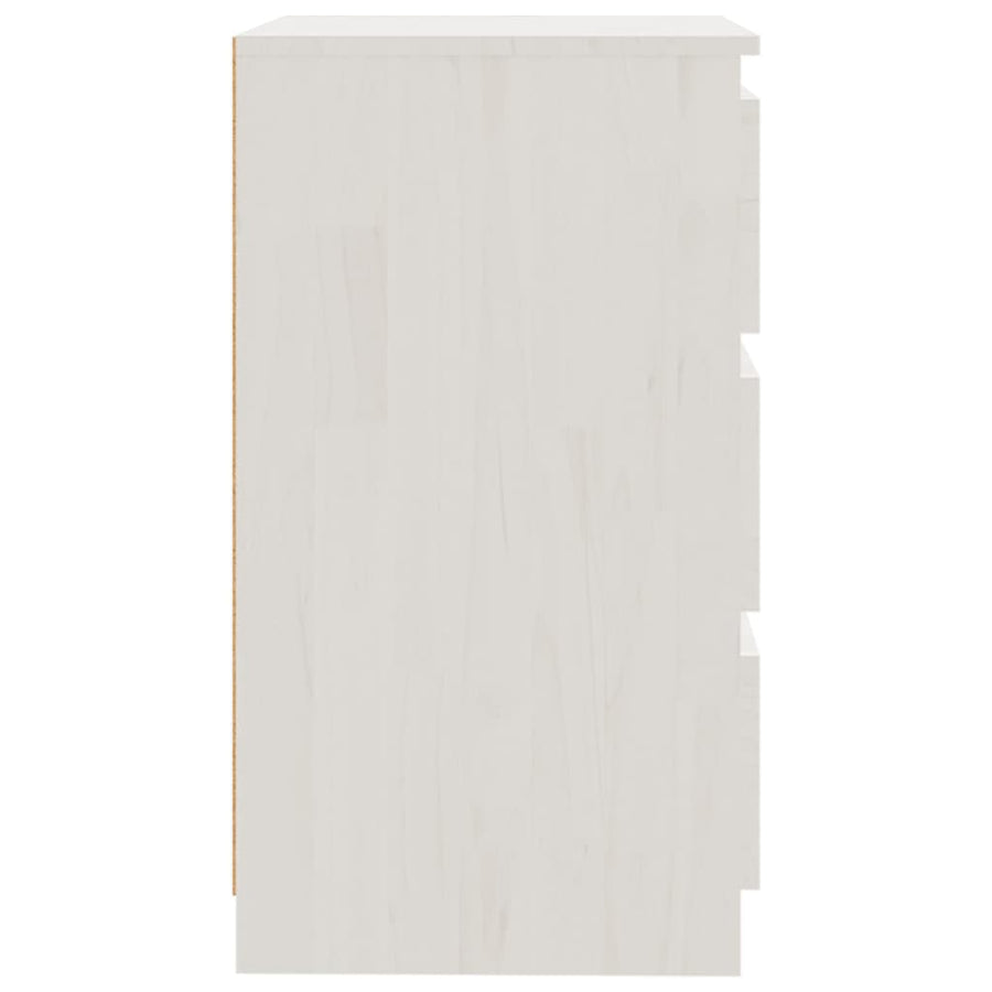 Bedside Cabinet White 60x36x64 cm Solid Pinewood