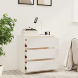 Bedside Cabinet White 60x36x64 cm Solid Pinewood - Close-Up Angle