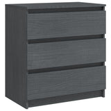 Bedside Cabinet Grey 60x36x64 cm Solid Pinewood