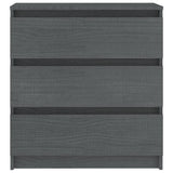 Bedside Cabinet Grey 60x36x64 cm Solid Pinewood