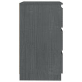 Bedside Cabinet Grey 60x36x64 cm Solid Pinewood
