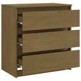 Bedside Cabinet Honey Brown 60x36x64 cm Solid Pinewood - Rear View