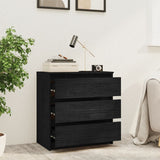Bedside Cabinet Black 60x36x64 cm Solid Pinewood - Close-Up Angle
