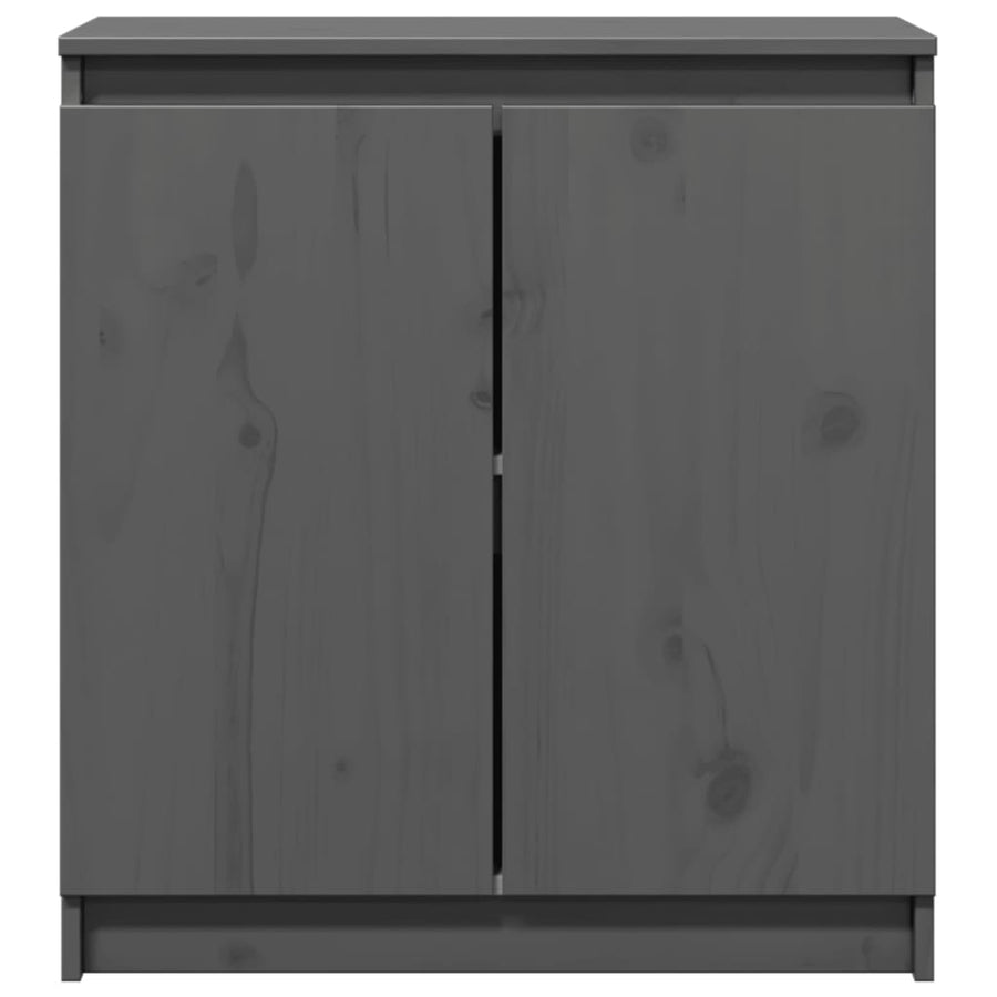 Side Cabinet Grey 60x36x65 cm Solid Pinewood