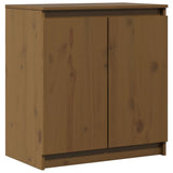 Side Cabinet Honey Brown 60x36x65 cm Solid Pinewood - Front View