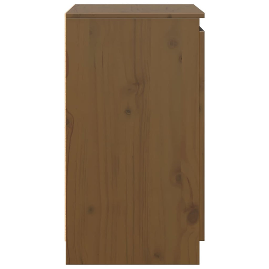 Side Cabinet Honey Brown 60x36x65 cm Solid Pinewood