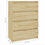 Side Cabinet 60x36x84 cm Solid Pinewood - Low Angle