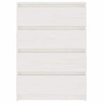 Side Cabinet White 60x36x84 cm Solid Pinewood