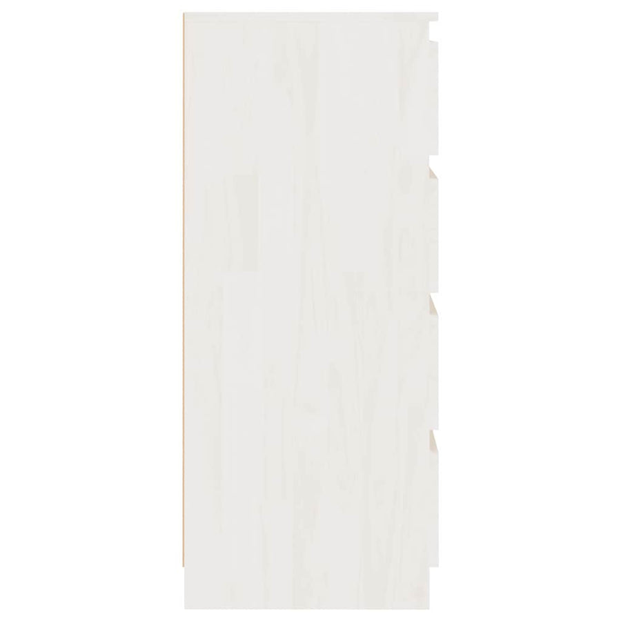 Side Cabinet White 60x36x84 cm Solid Pinewood