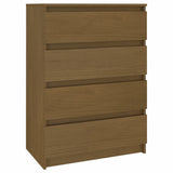 Side Cabinet Honey Brown 60x36x84 cm Solid Pinewood - Front View