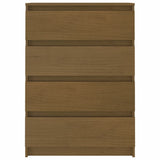 Side Cabinet Honey Brown 60x36x84 cm Solid Pinewood - Side View