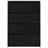 Side Cabinet Black 60x36x84 cm Solid Pinewood